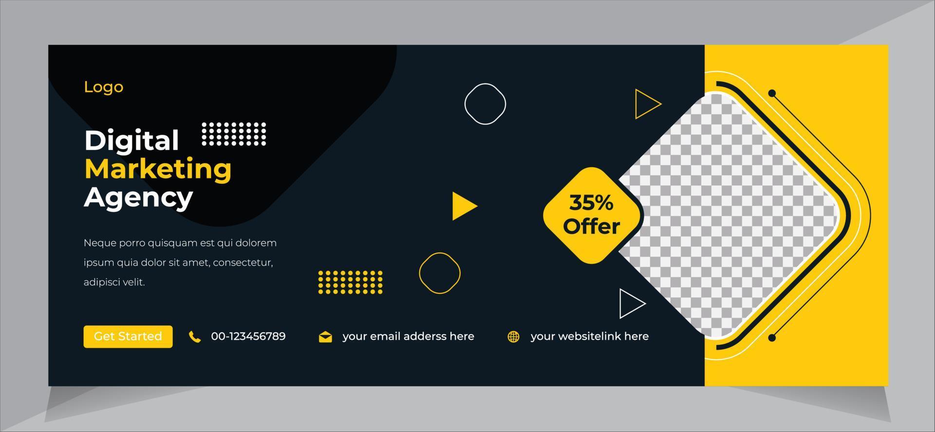 Corporate Facebook Cover Design, Social Media Post Template, Pro Vector