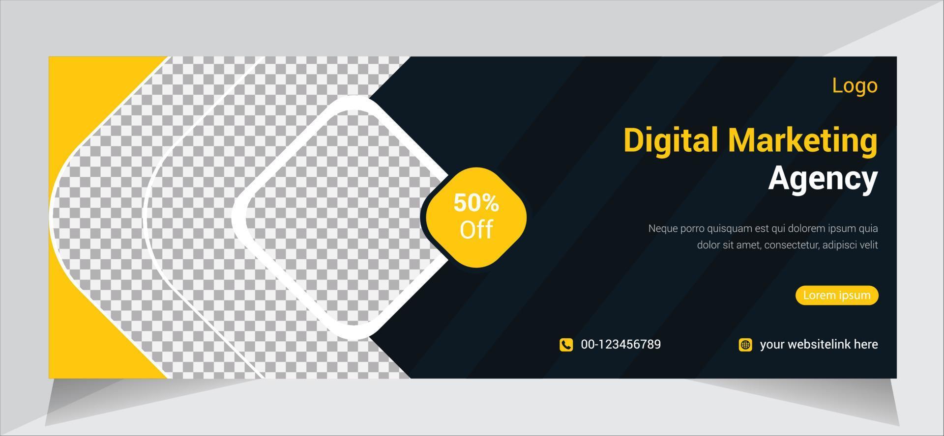 Corporate  Facebook Cover Design, Social Media Post Template, Free Vector