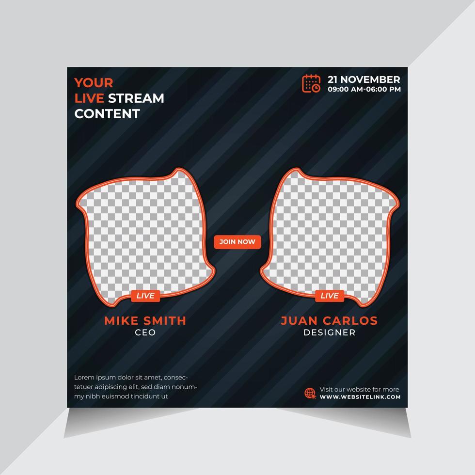 Online Live Social Media Banner Design, Social Media Post Templates, Free Vector