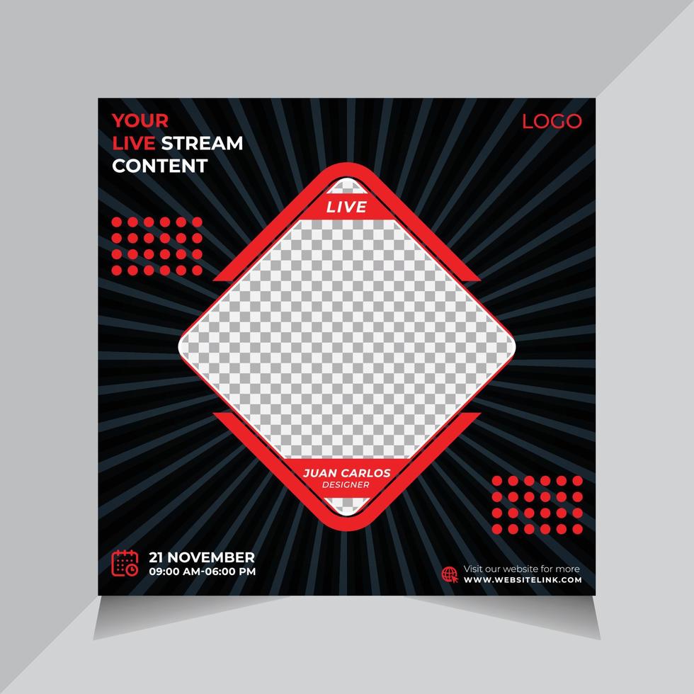 Online Live Social Media Banner Design, Social Media Post Templates, Free Vector