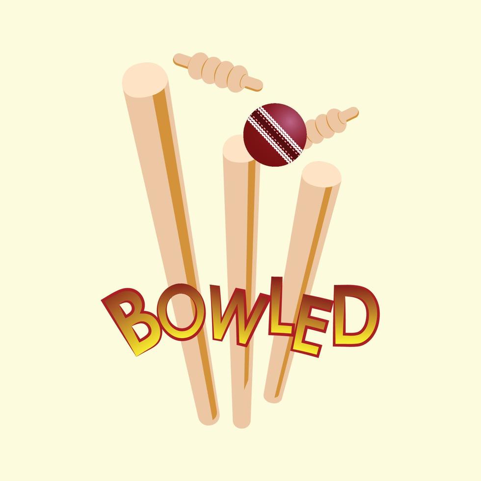 Bowled Stumps premium vector illustration