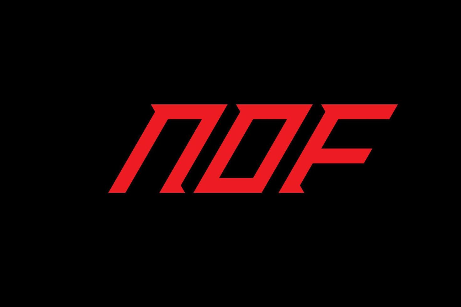 diseño de logotipo de letra y alfabeto nof vector