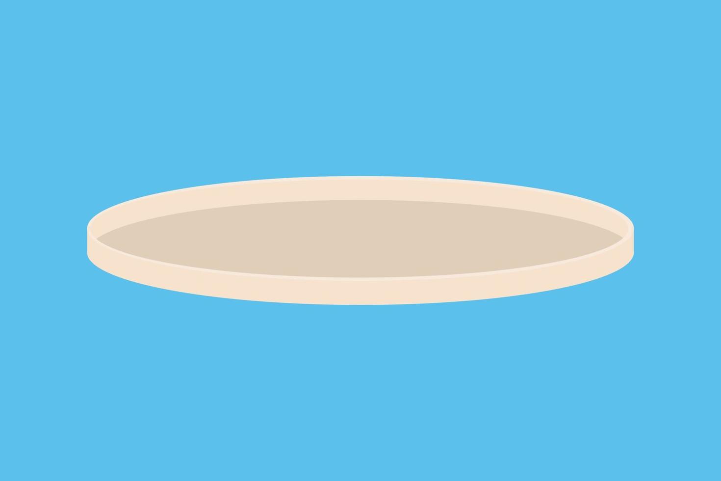 Tray isolated on blue background. Vector illustration.