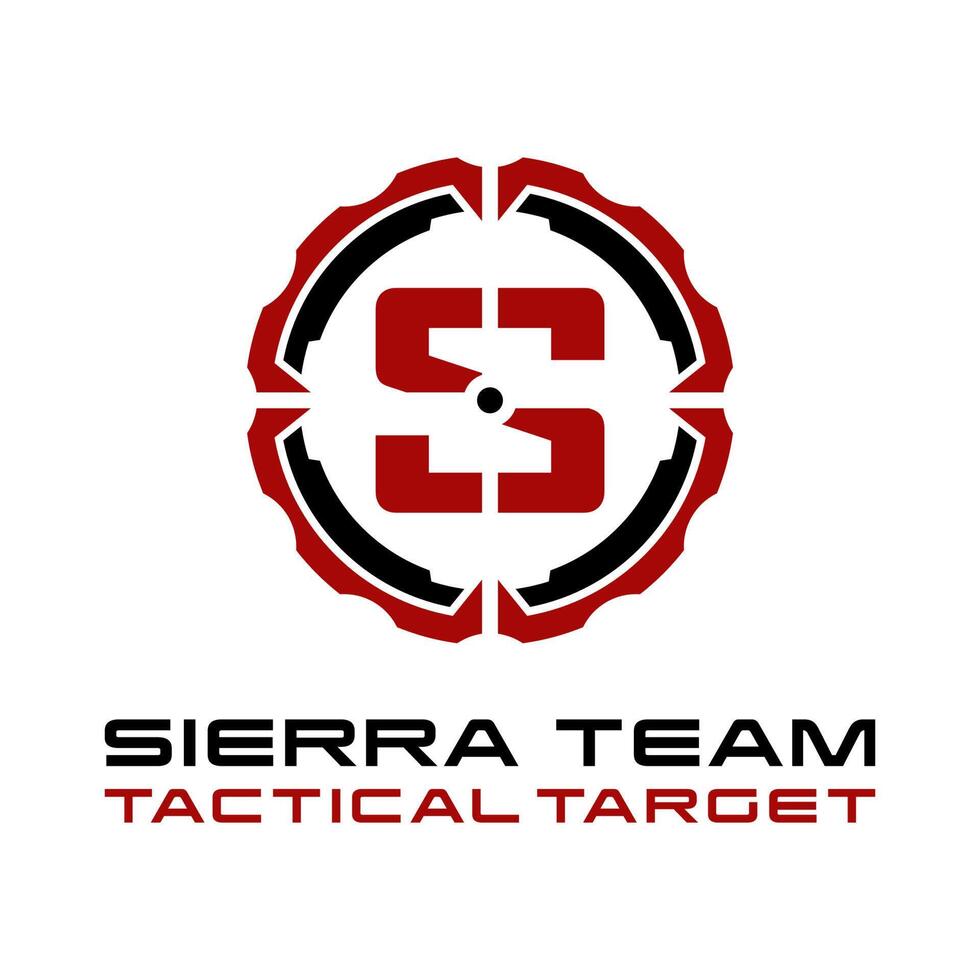 Military of S Letter Tactical Target  Logo Design vector