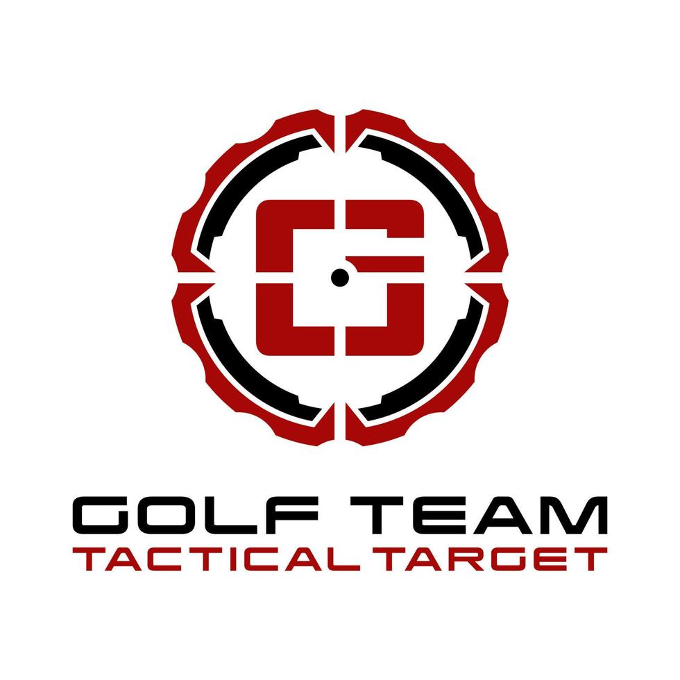 Military of G Letter Tactical Target Logo Design vector