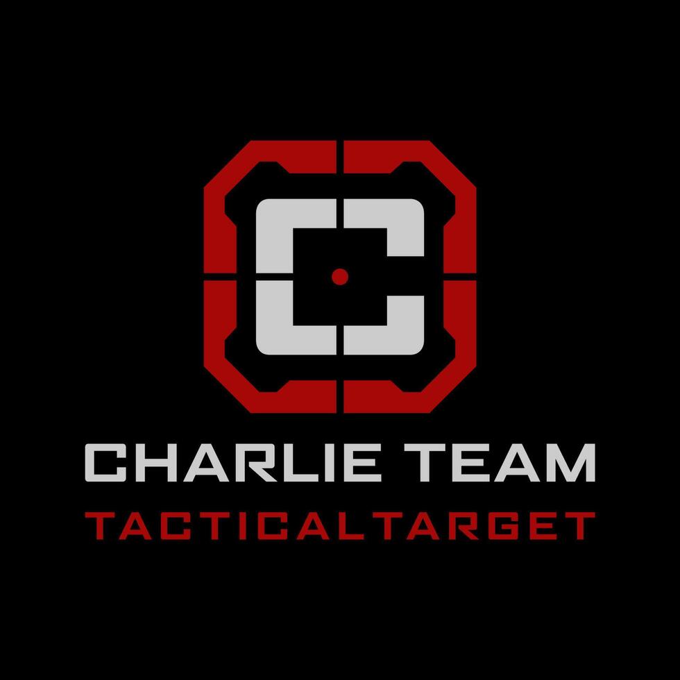 C Letter Tactical target logo design vector