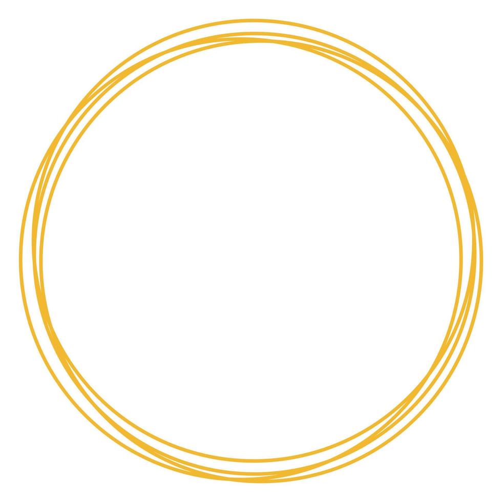 A golden round linear element. Golden frame. vector