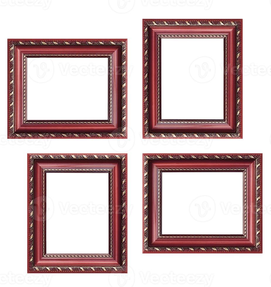 Set of empty picture frames with free space inside, isolated on white photo