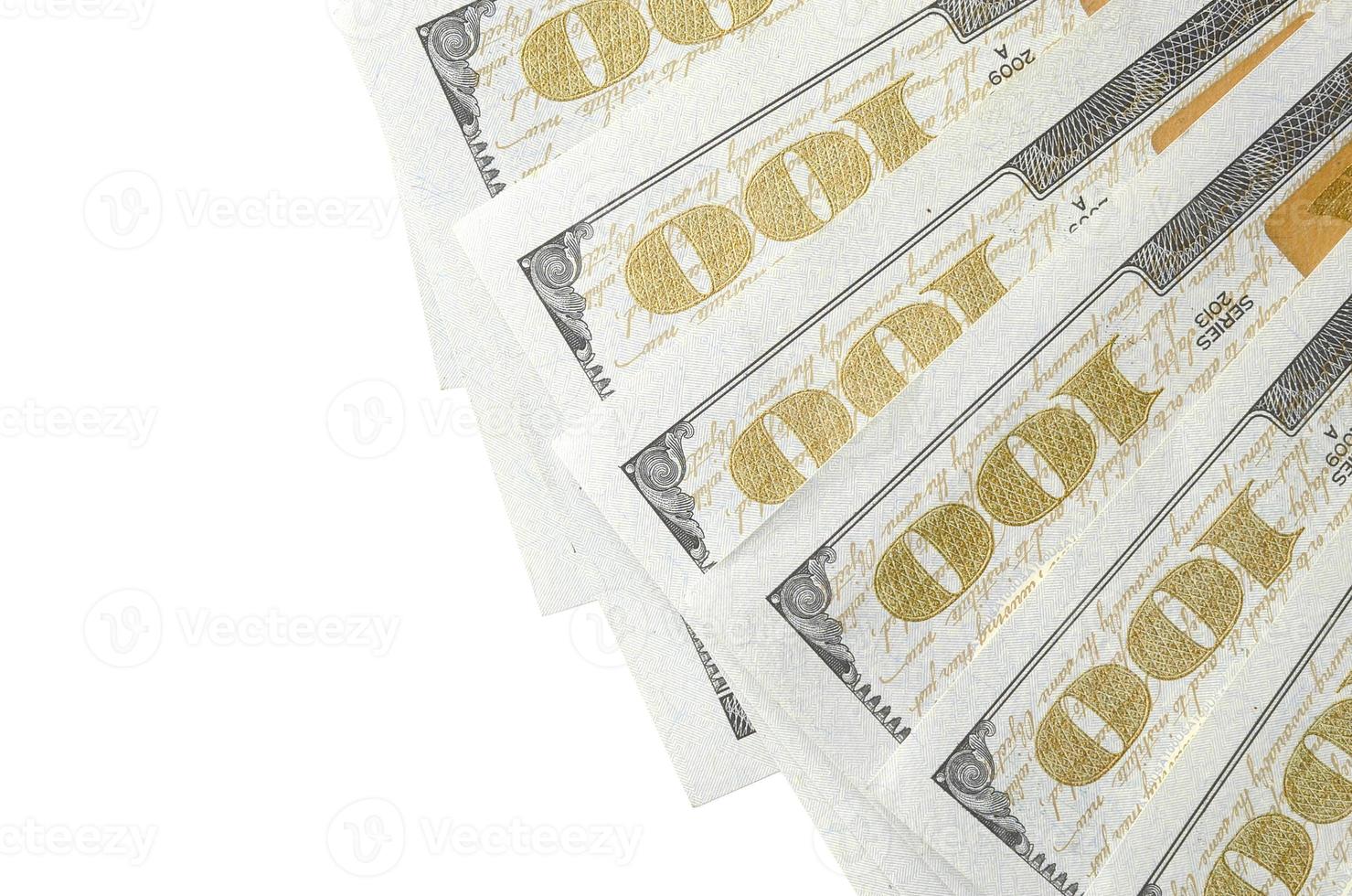 Dollar bills. American money isolated on white with copy space photo