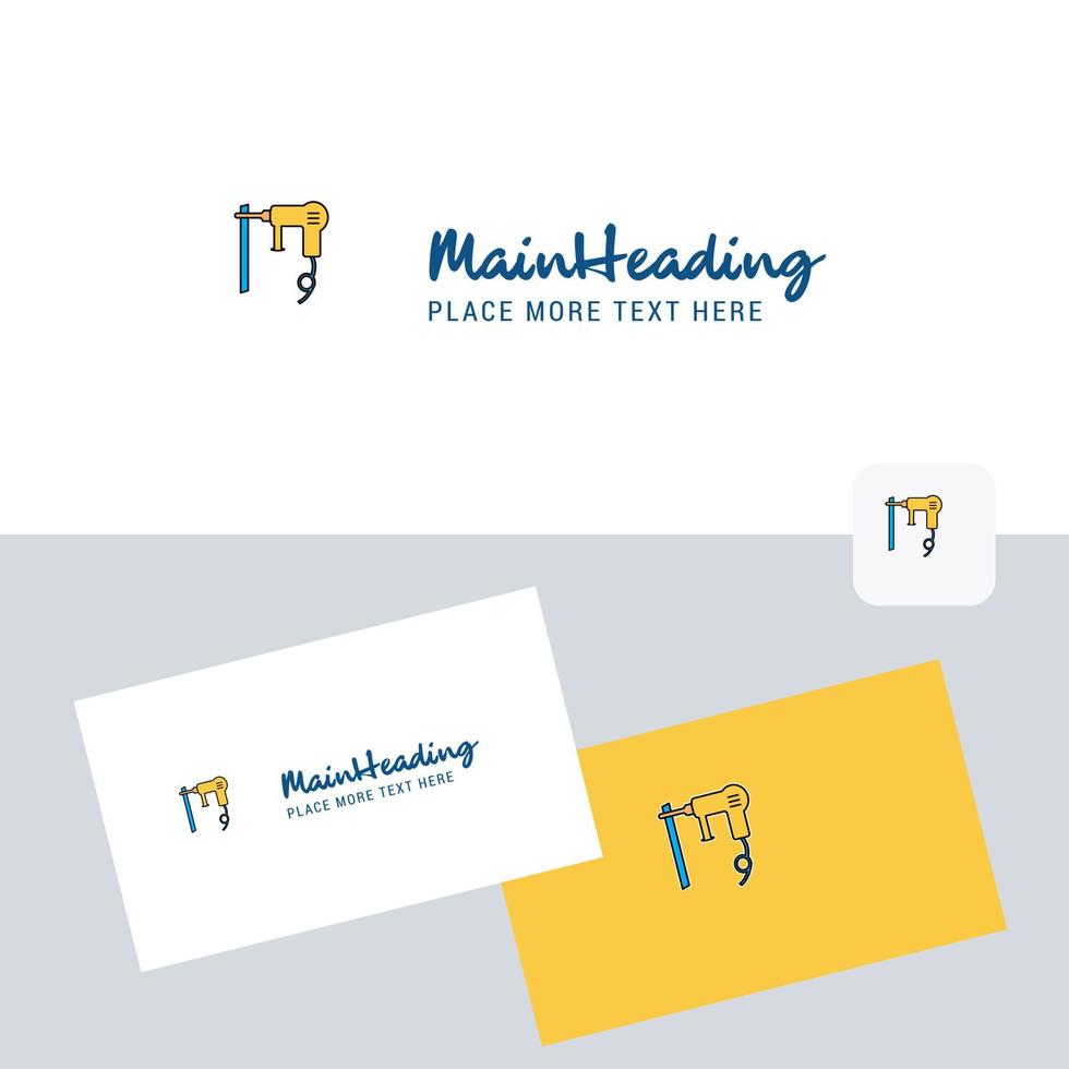 Drill machine vector logotype with business card template Elegant corporate identity Vector