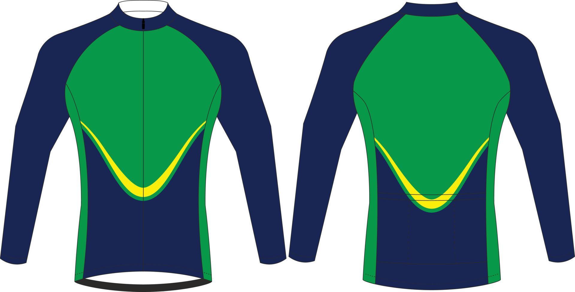 jerseys de ciclismo, plantilla de maqueta deportiva de manga corta, maqueta de chaqueta con cremallera uniforme de ciclismo, archivos vectoriales completos vector