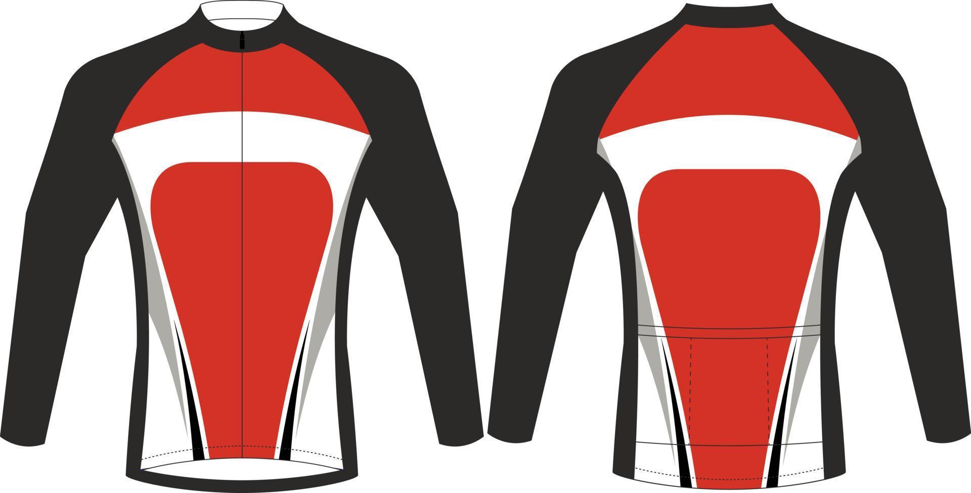 maquetas de plantilla de diseño corto de babero de camiseta de ciclismo, uniforme de ciclismo archivos vectoriales completos vector