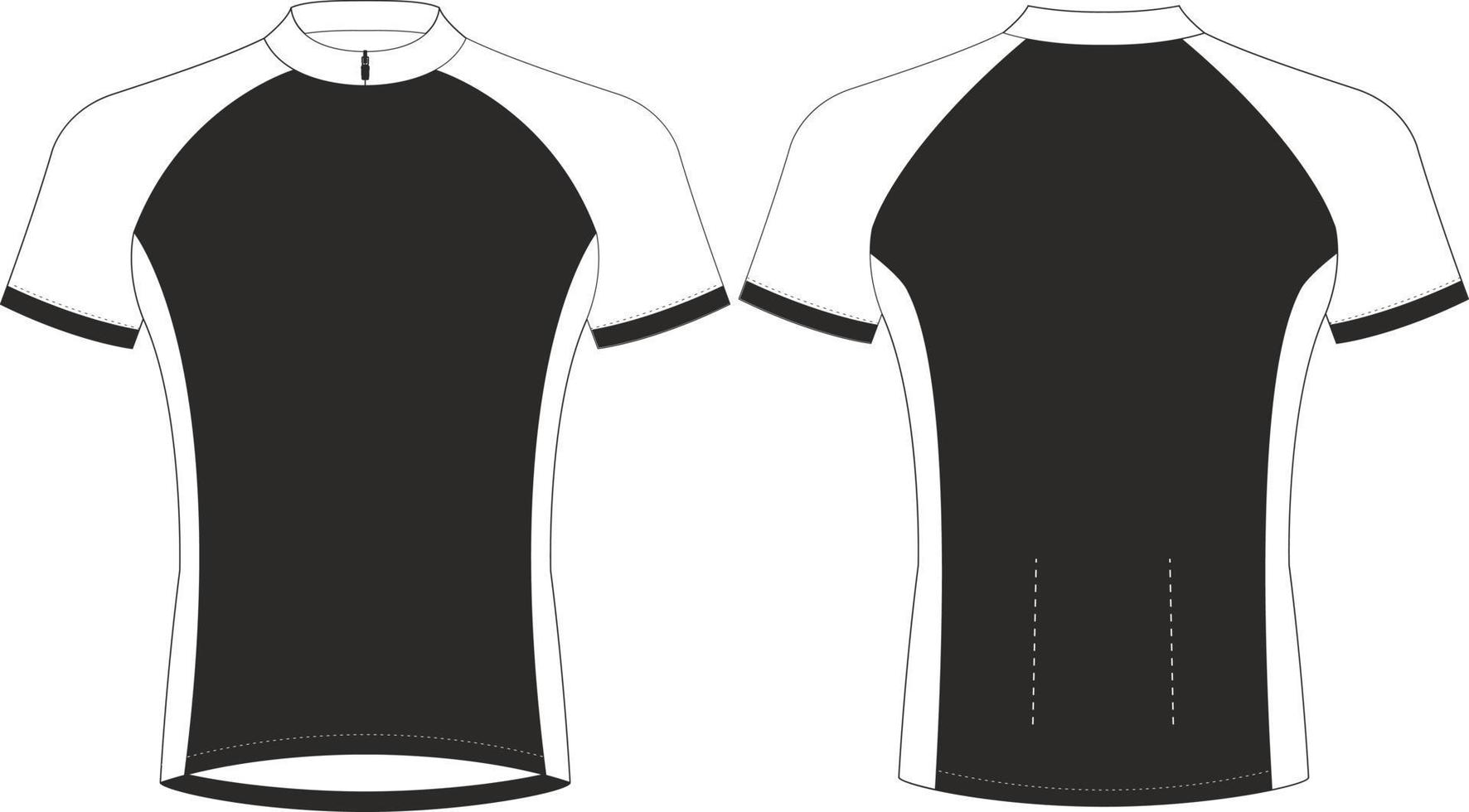 jerseys de ciclismo, plantilla de maqueta deportiva de manga corta, maqueta de chaqueta con cremallera uniforme de ciclismo, archivos vectoriales completos vector