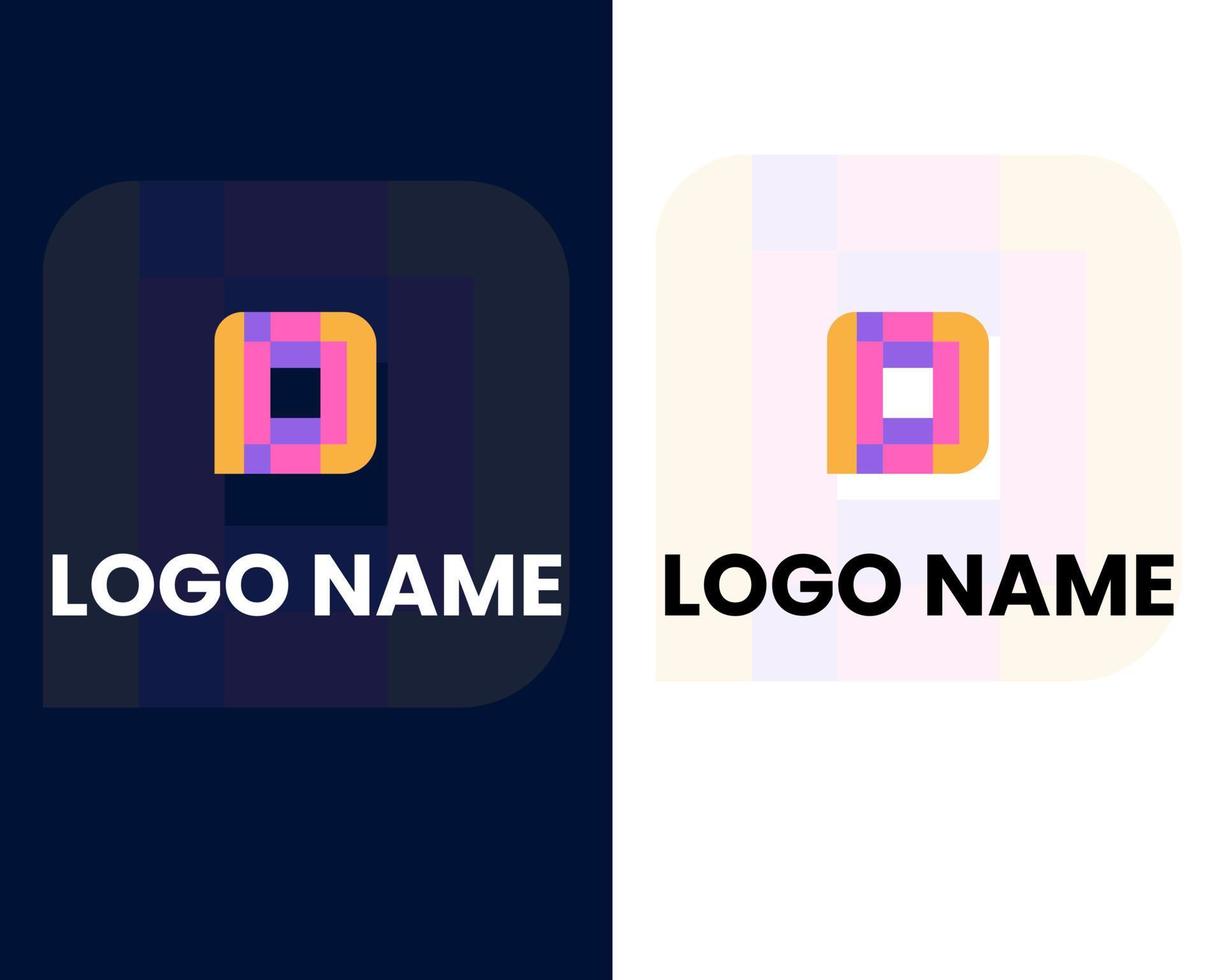 letter p and d business logo design template vector