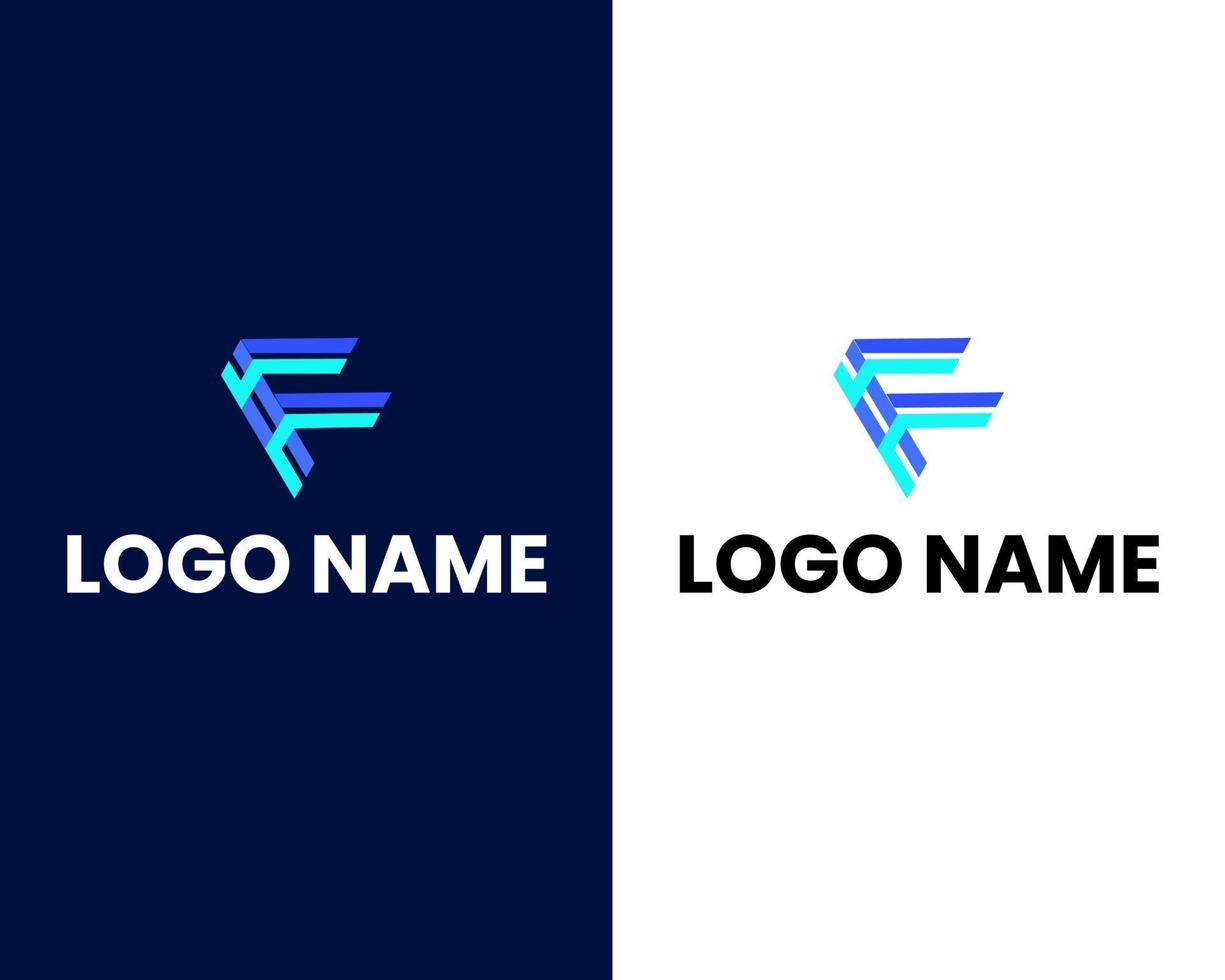 plantilla de diseño de logotipo de empresa moderna letra f vector