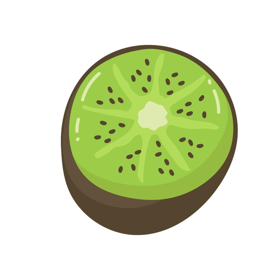 kiwi fresco delicioso media fruta estilo aislado icono vector ilustración diseño.