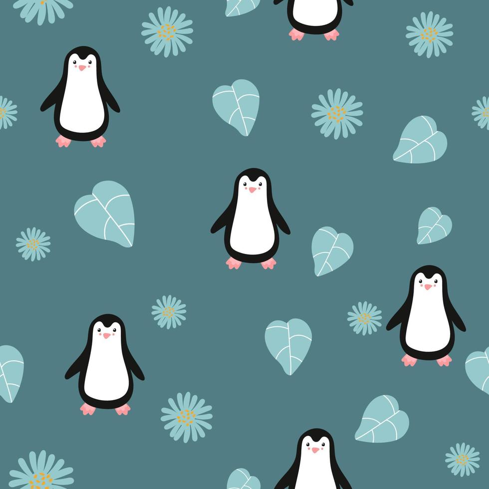 Cartoon Penguin Icon, Vector illustration. Perfect for fabric, wrapping paper or nursery decor.