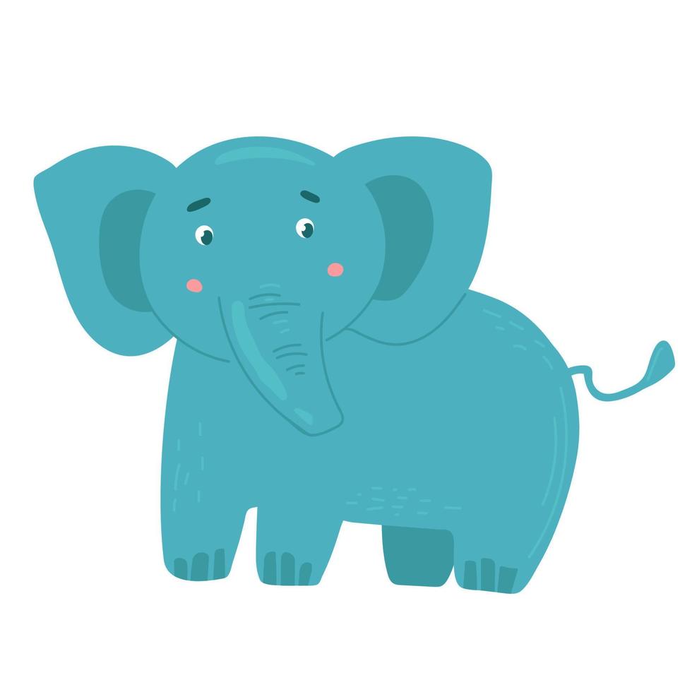 linda tarjeta de felicitación con elefante sonriente vector