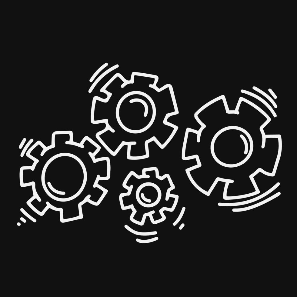 gear, icon, vector illustration black white isolated 14314051 Vector