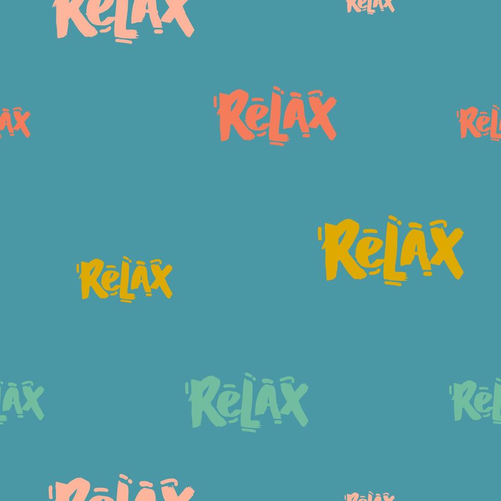 message Relax on a white background with pastel strokes. Vector seamless pattern .