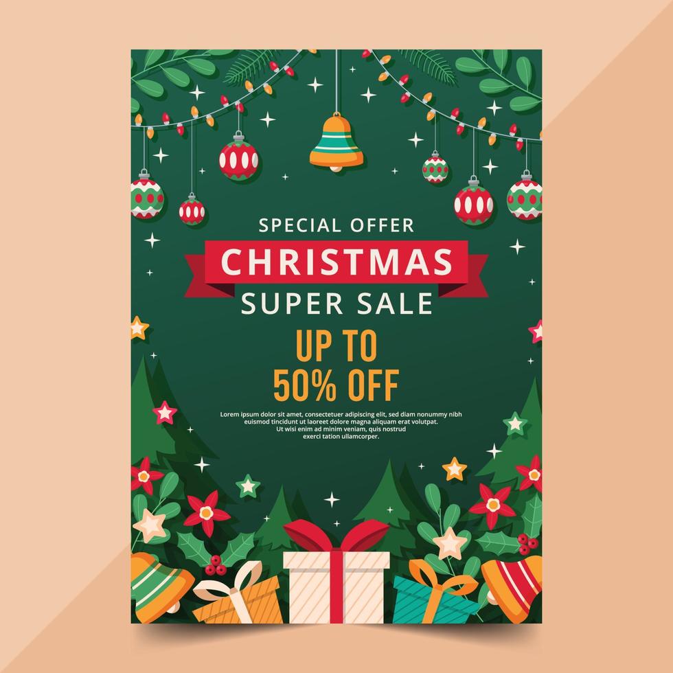 Christmas Sale Poster Template vector