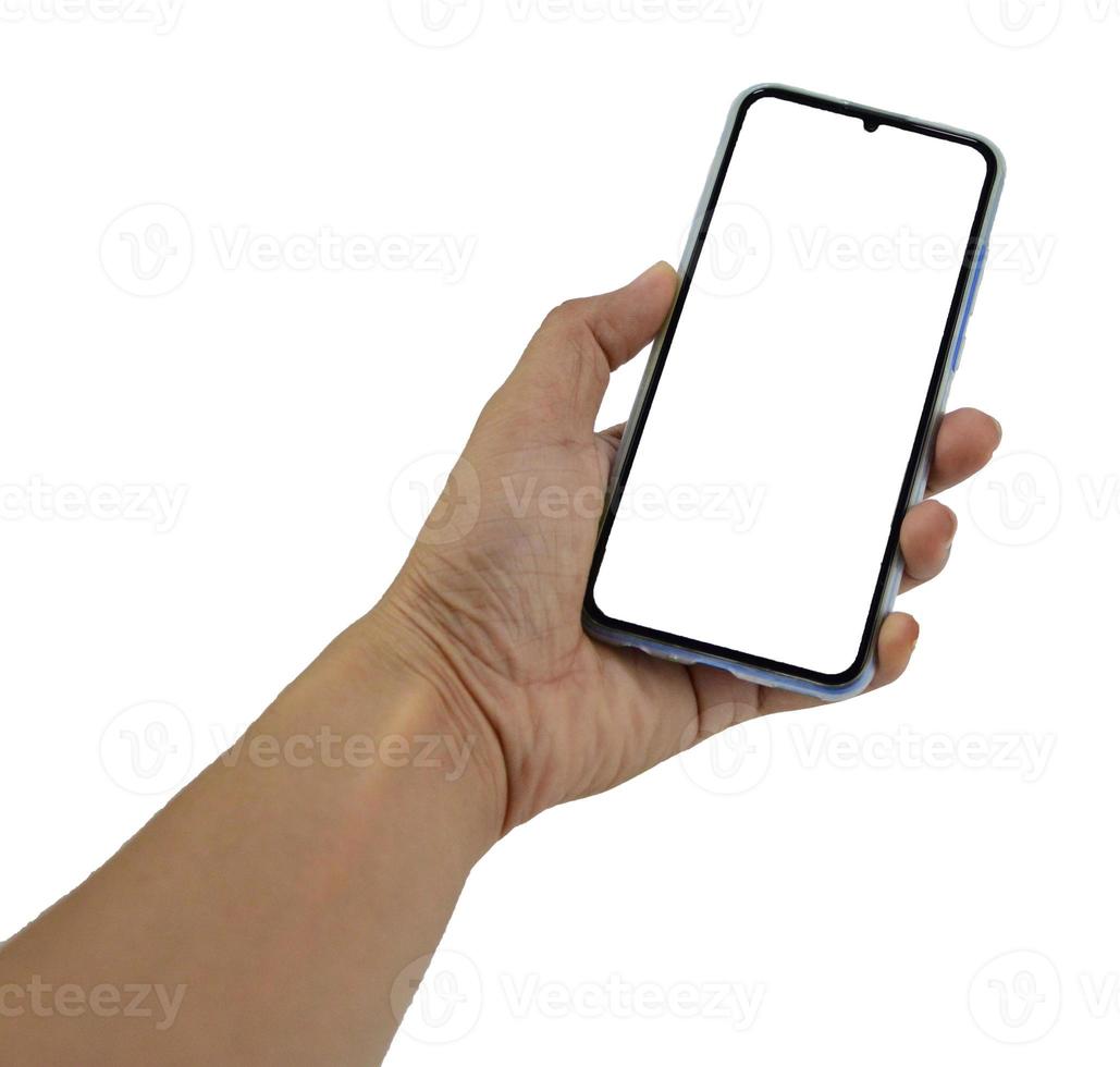 Hand holding a smartphone photo
