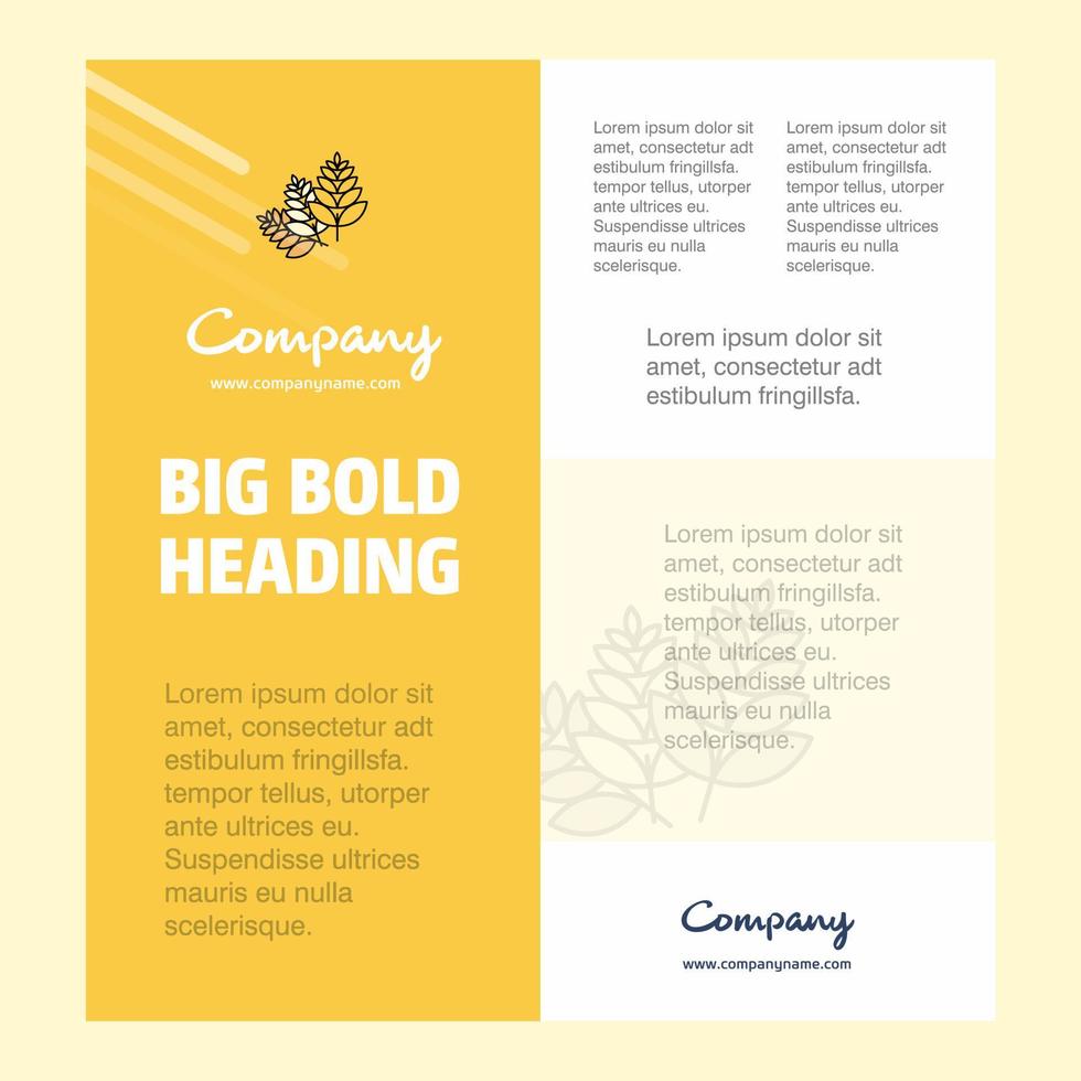 Wheat Business Company Poster Template with place for text and images vector background