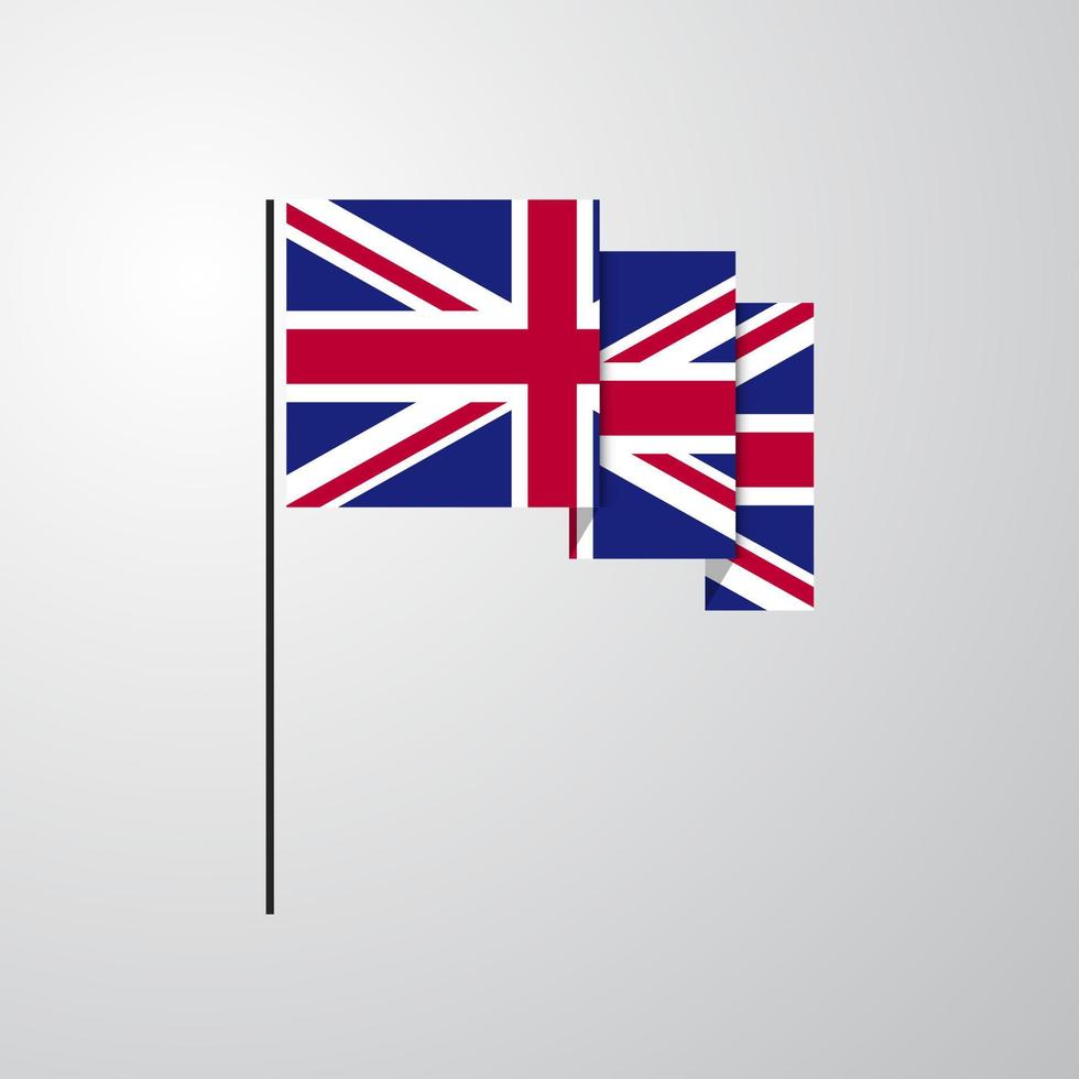 United Kingdom waving Flag creative background vector