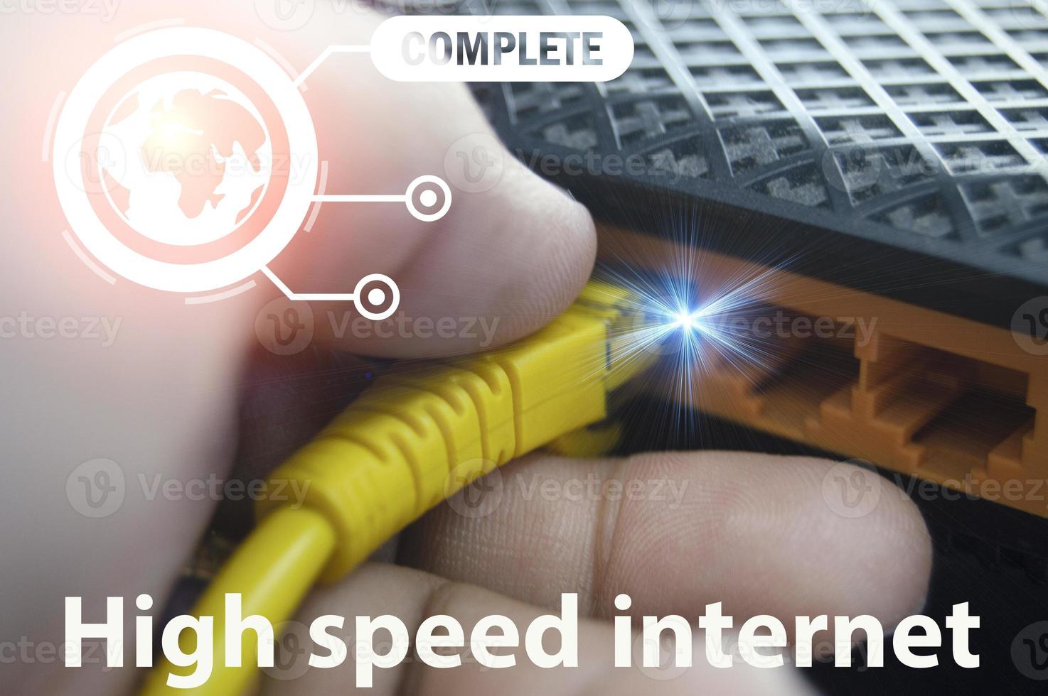 The concept of high speed internet connection is popular all over the world. photo