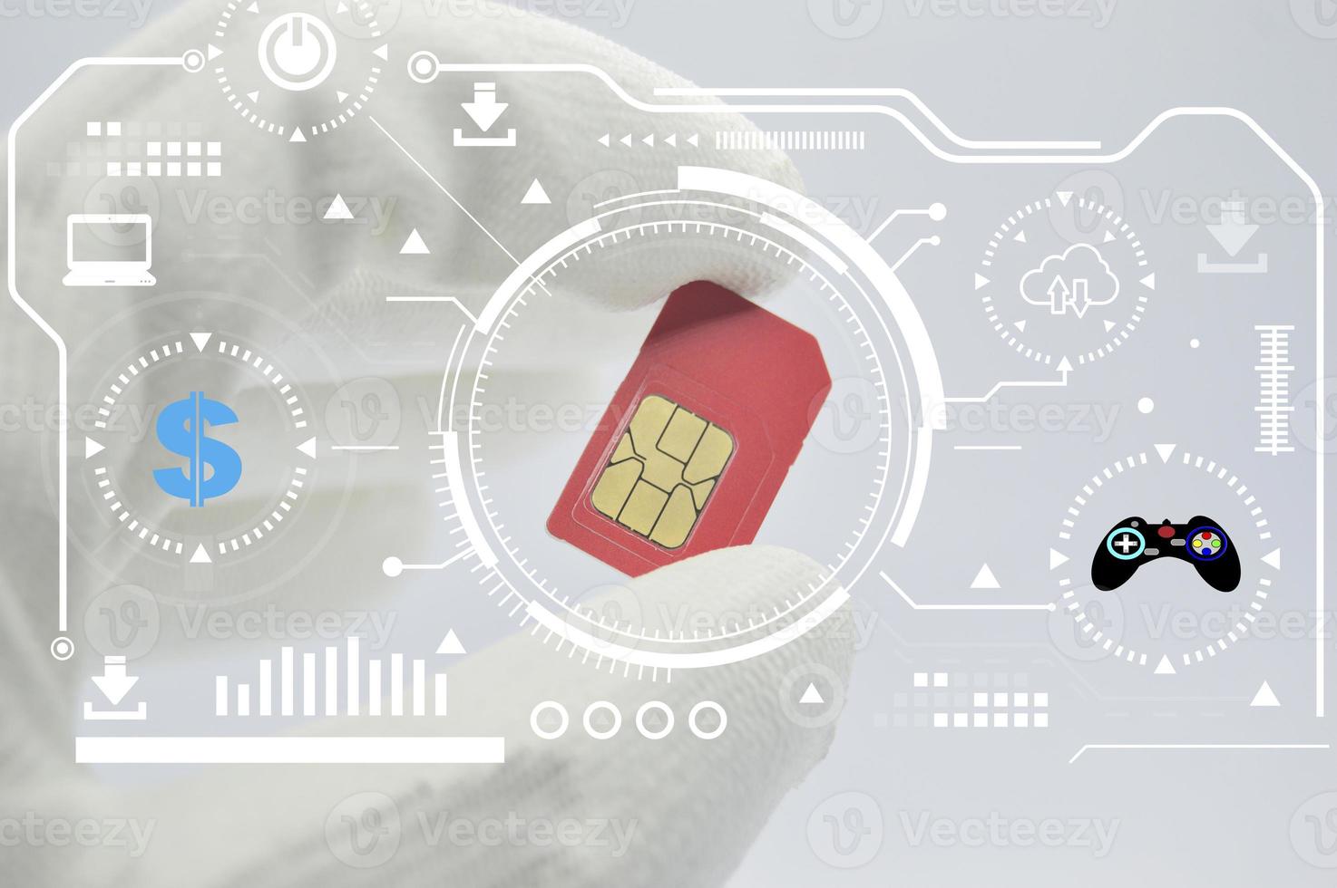 Concept A SIM card is still required. because it is used as an intermediary To connect both finance and entertainment photo