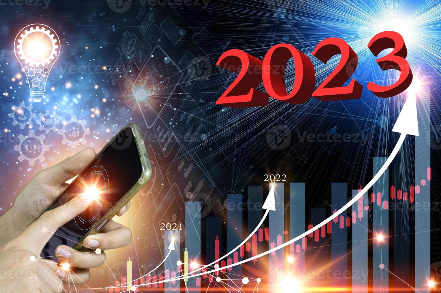 Concepts, goals for increasing and progressing in 2023 photo