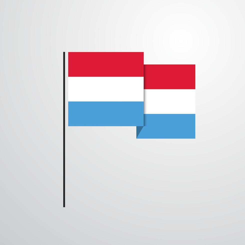 vector de diseño de bandera ondeante de luxemburgo