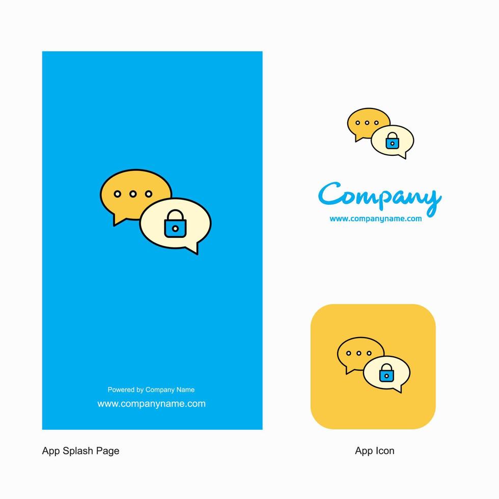 Secure chat Company Logo App Icon and Splash Page Design Creative Business App Design Elements vector