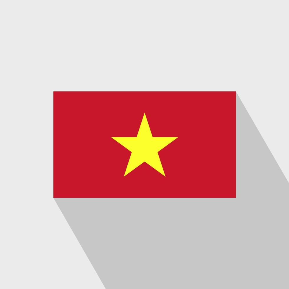 Vietnam flag Long Shadow design vector