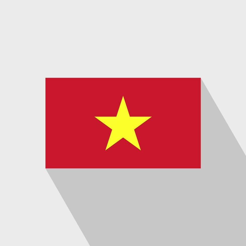 vector de diseño de larga sombra de bandera de vietnam