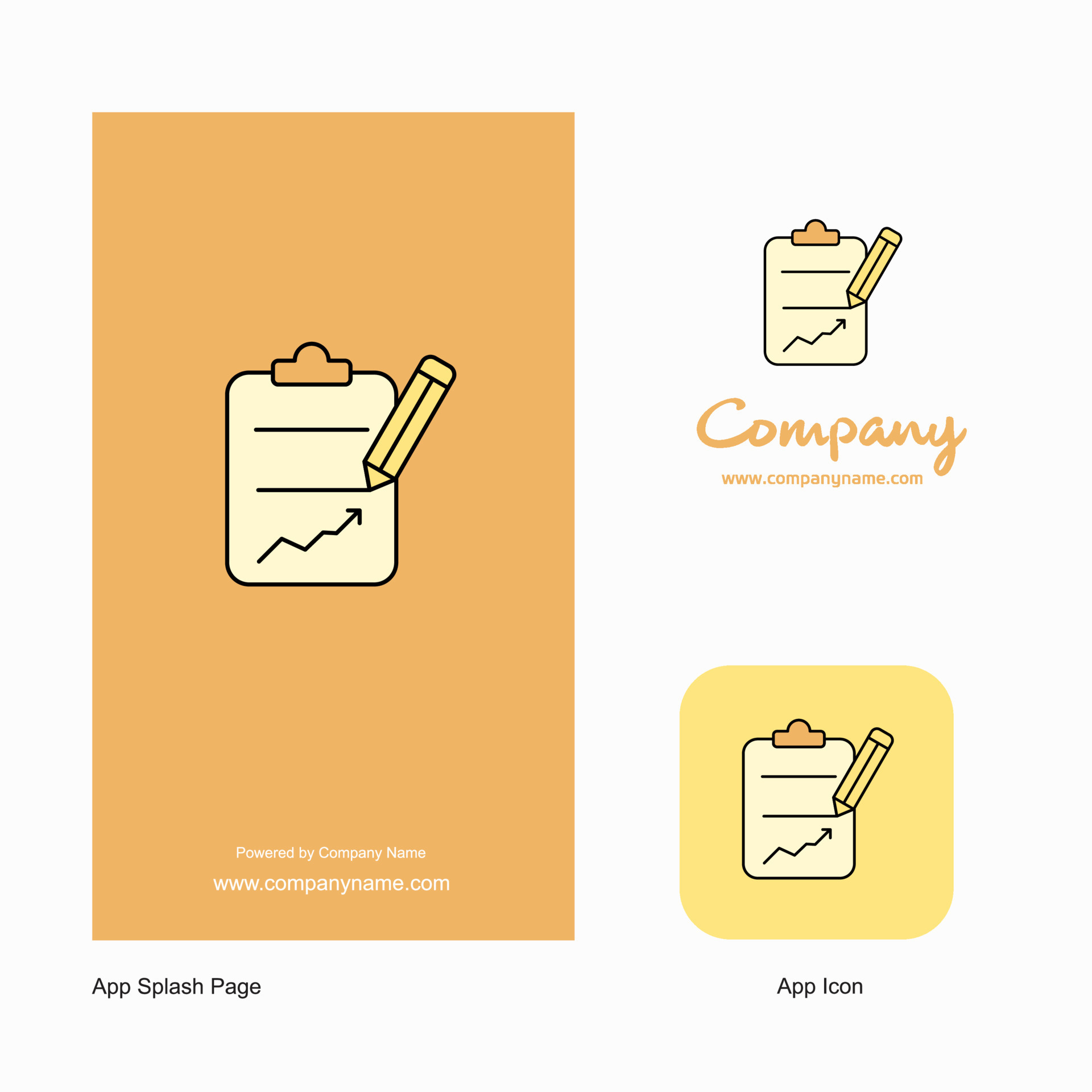 clipboard Company Logo App Icon and Splash Page Design Creative