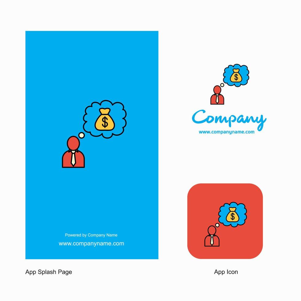 Thinking about money Company Logo App Icon and Splash Page Design Creative Business App Design Elements vector