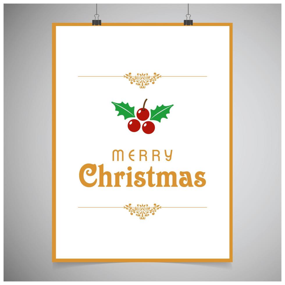 Merry Christmas creative design with white background vector