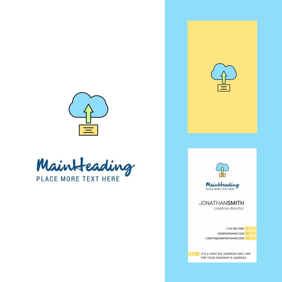 Uploading on cloud Creative Logo and business card vertical Design Vector