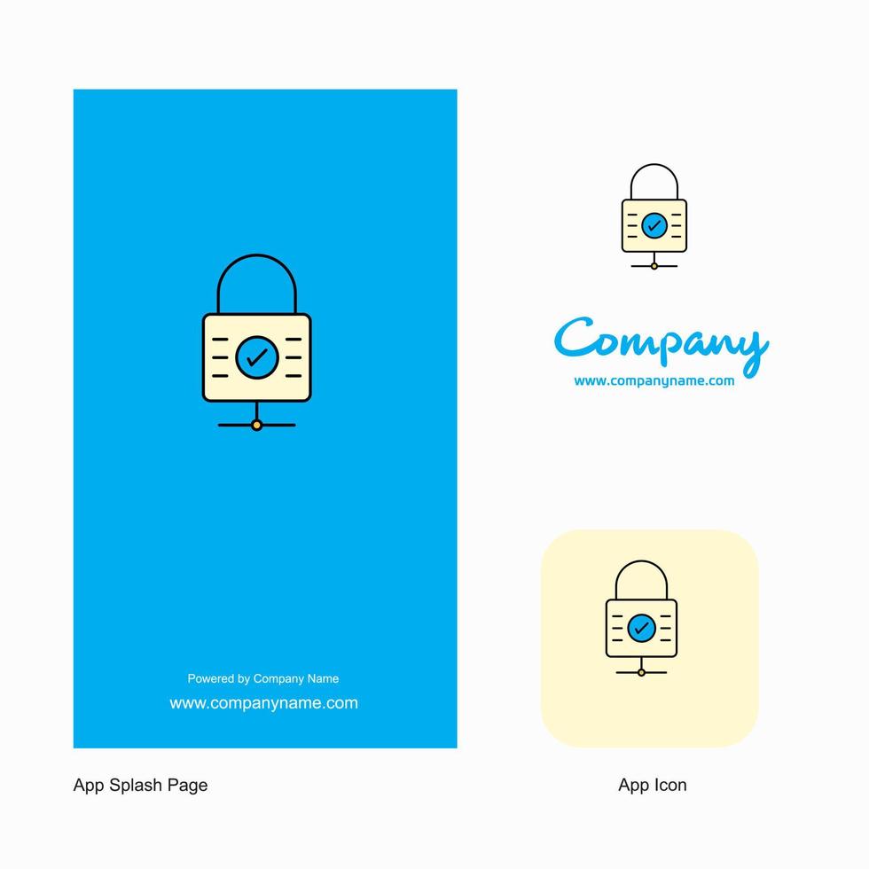 Locked Company Logo App Icon and Splash Page Design Creative Business App Design Elements vector