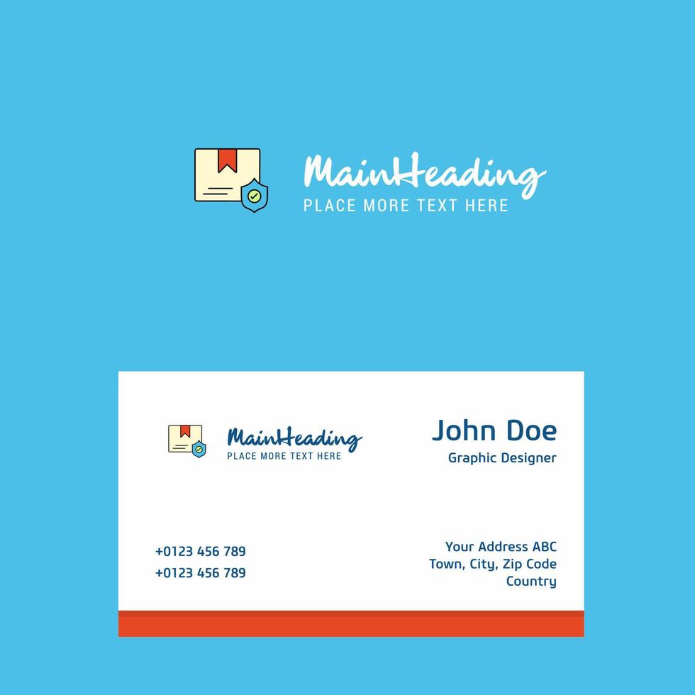 Protected document logo Design with business card template Elegant corporate identity Vector