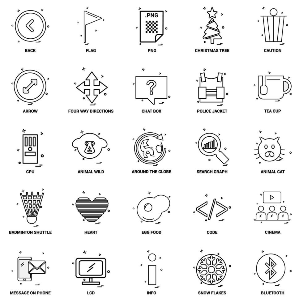 25 Business Concept Mix Line Icon set vector