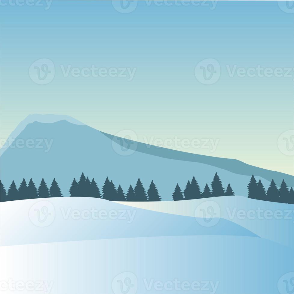 Winter landscape vector, Winter background, Christmas background photo