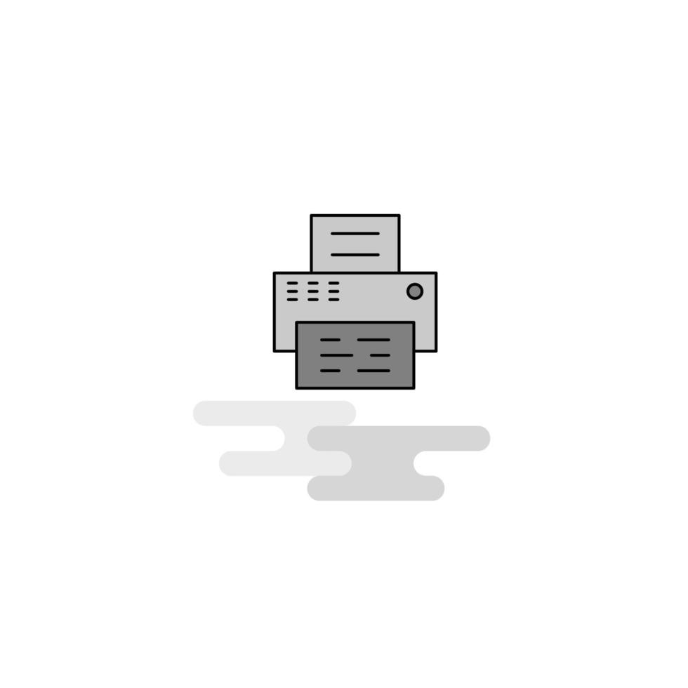 Printer Web Icon Flat Line Filled Gray Icon Vector