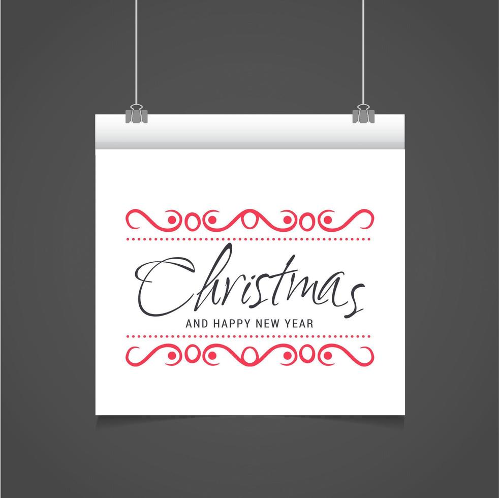 Christmas greetings card design with grey background vector