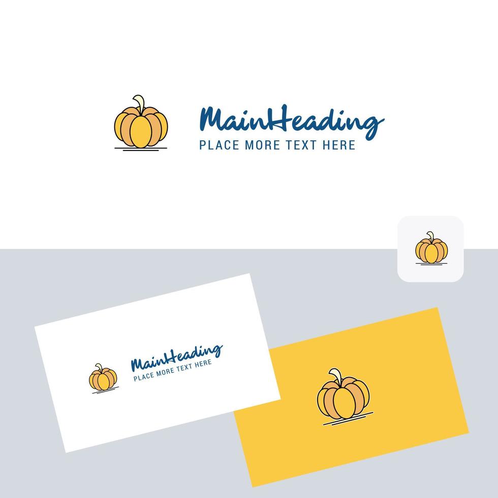 Pumpkin vector logotype with business card template Elegant corporate identity Vector