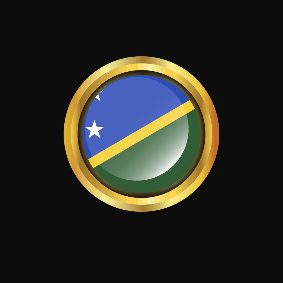 Solomon Islands flag Golden button vector