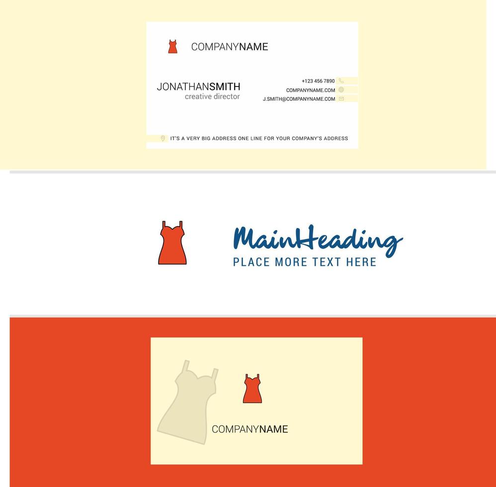 logotipo de falda de chicas hermosas y vector de diseño vertical de tarjeta de visita