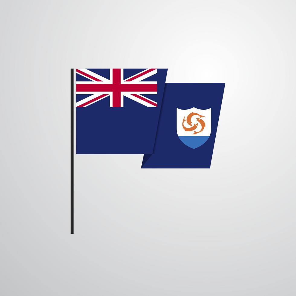 Anguilla waving Flag design vector