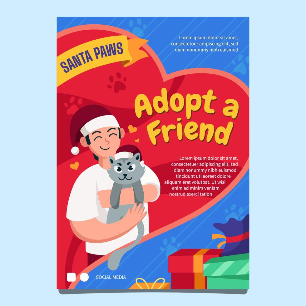 Santa Paws Event Poster Template vector